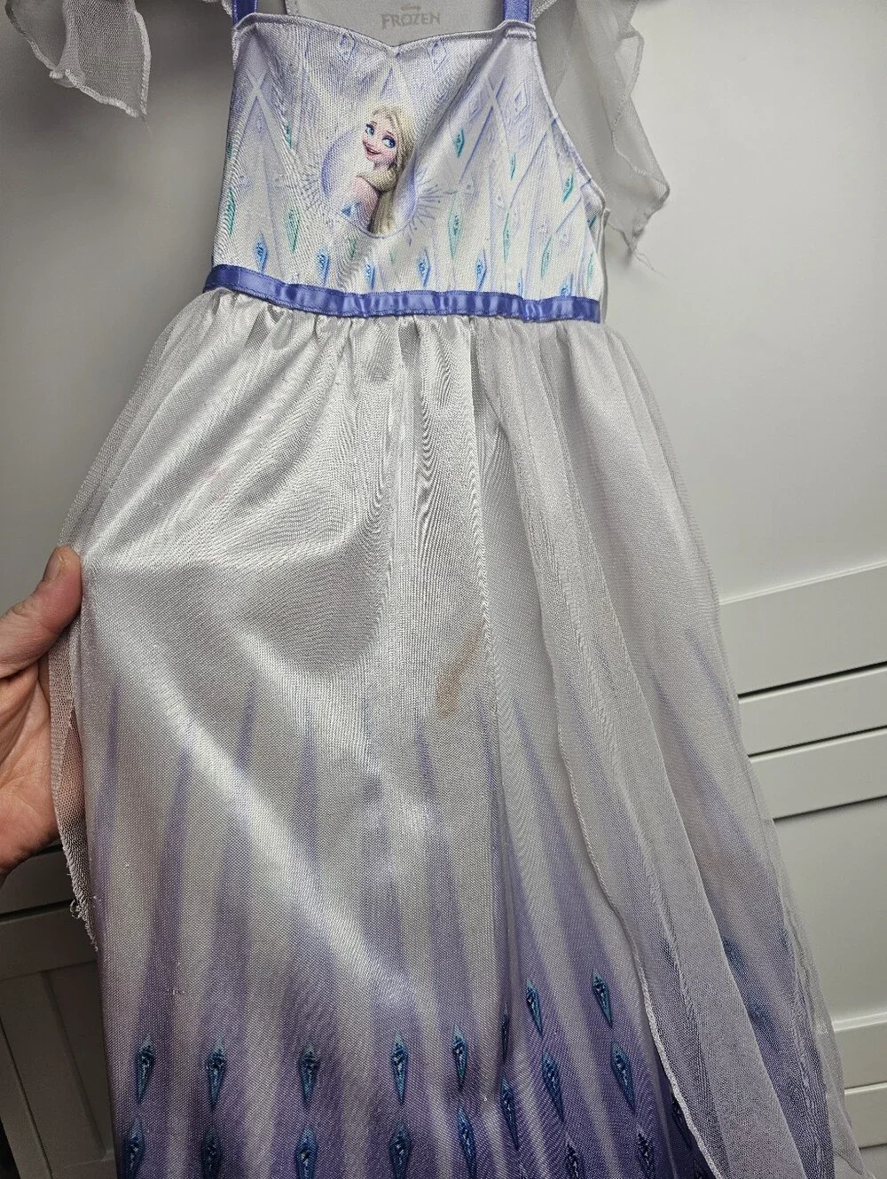 Disney Frozen Elsa Purple and White Girls Costume Dress Nightgown